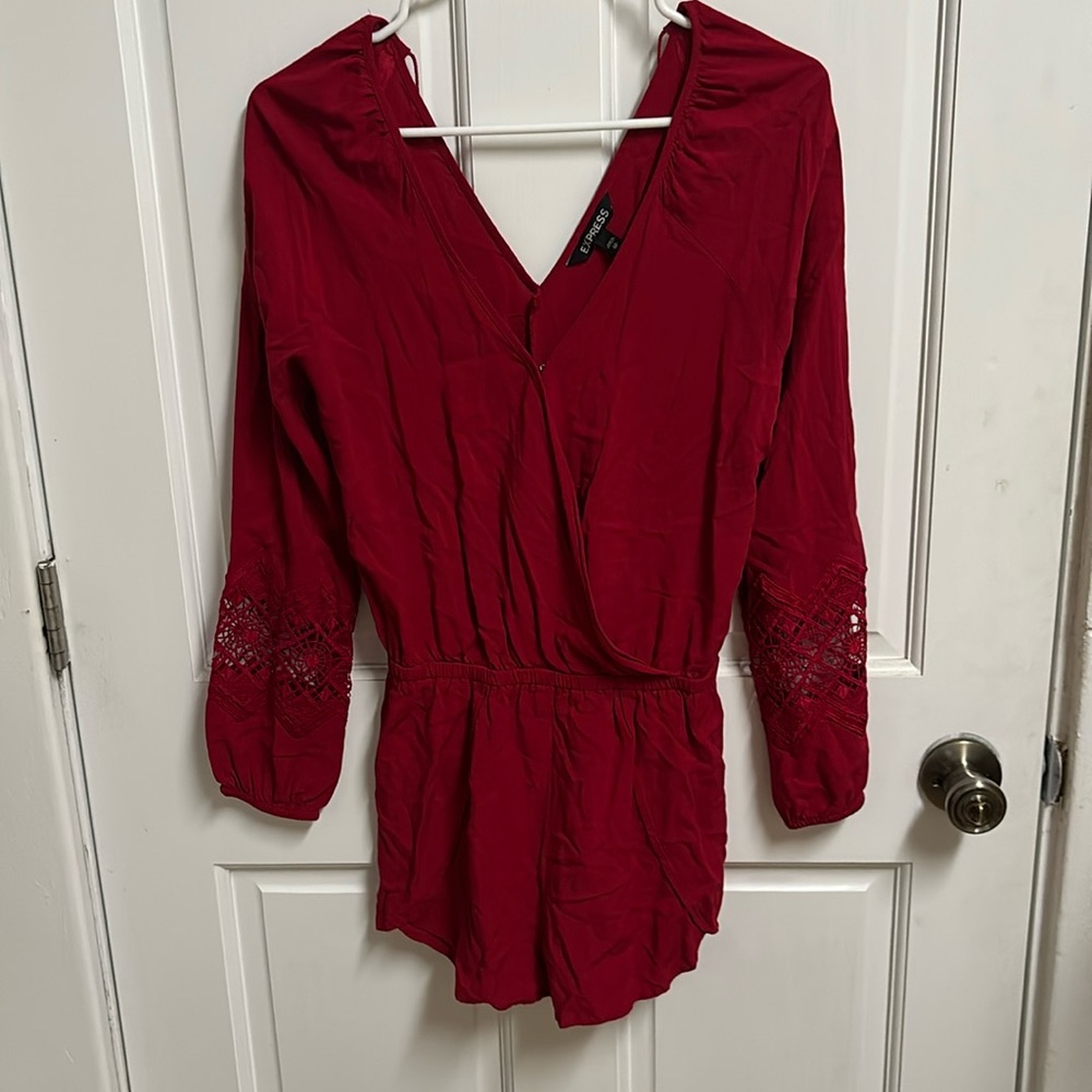 Long sleeve shorts romper